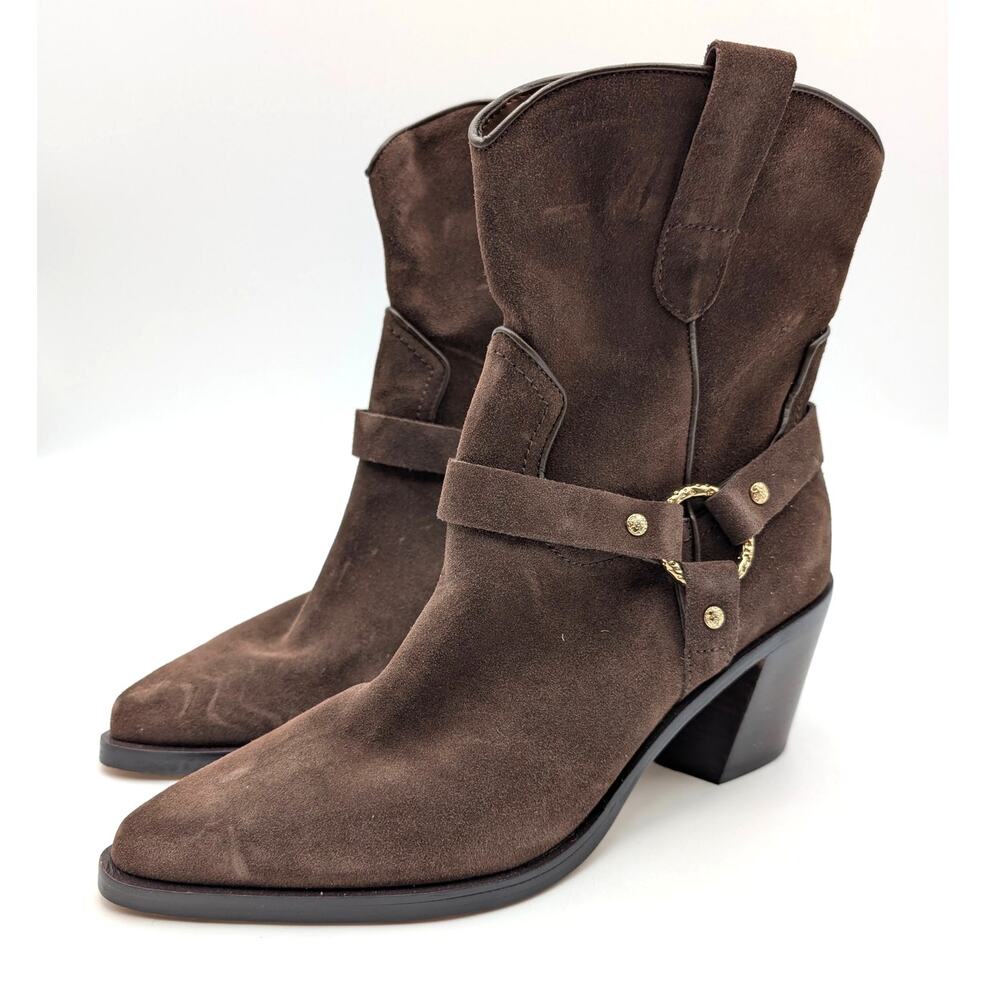 Dolce Vita Kenzen Western Harness Heel Boots Women's Brown Size US9.5 EU40